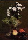 Still Life Chrysanthemums and Grapes by Henri Fantin-Latour